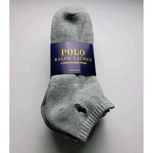 Polo Ralph Lauren Men's Low Cut Classic Sport 6 Pairs Socks Grey Size 10-13